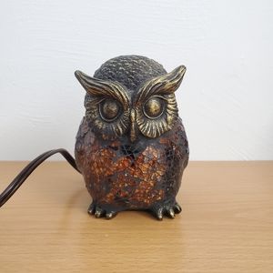 Mosaic glass decorative tabletop owl lamp